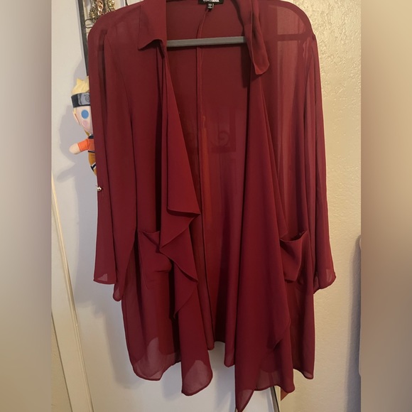 Red sheer cardigan - Picture 1 of 1